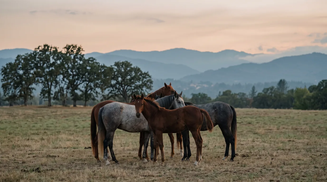 Chevaux en liberté, Écurie du Quincieux, Rhône